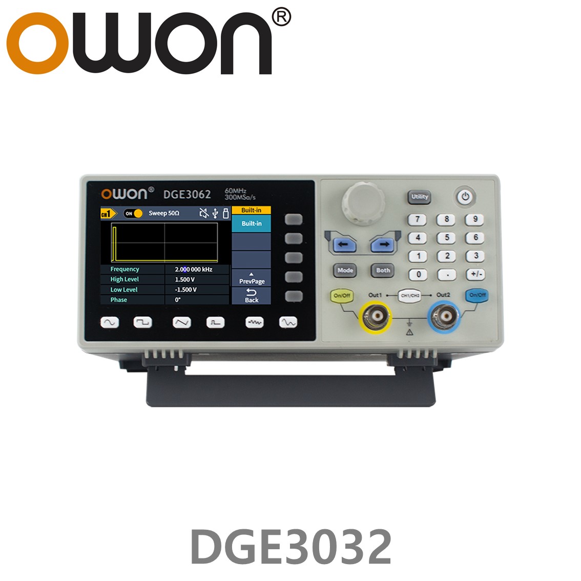 [ OWON ] DGE3032 임의 파형발생기 2CH, 30MHz, 125MS/s, 14Bits