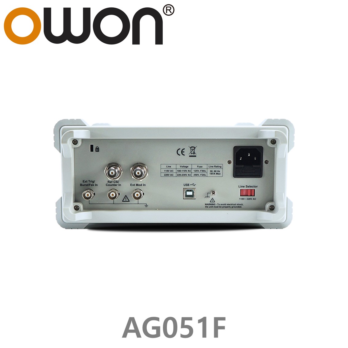 [ OWON ] AG051F 임의 파형발생기 1CH, 5MHz, 125MS/s, 포괄적 변조, AM, FM, PM, FSK