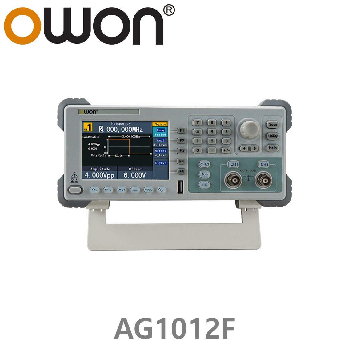 [ OWON ] AG1012F 임의 파형발생기 2CH, 10MHz, 125MS/s, 주파수카운터포함 포괄적 변조, AM, FM, PM, FSK