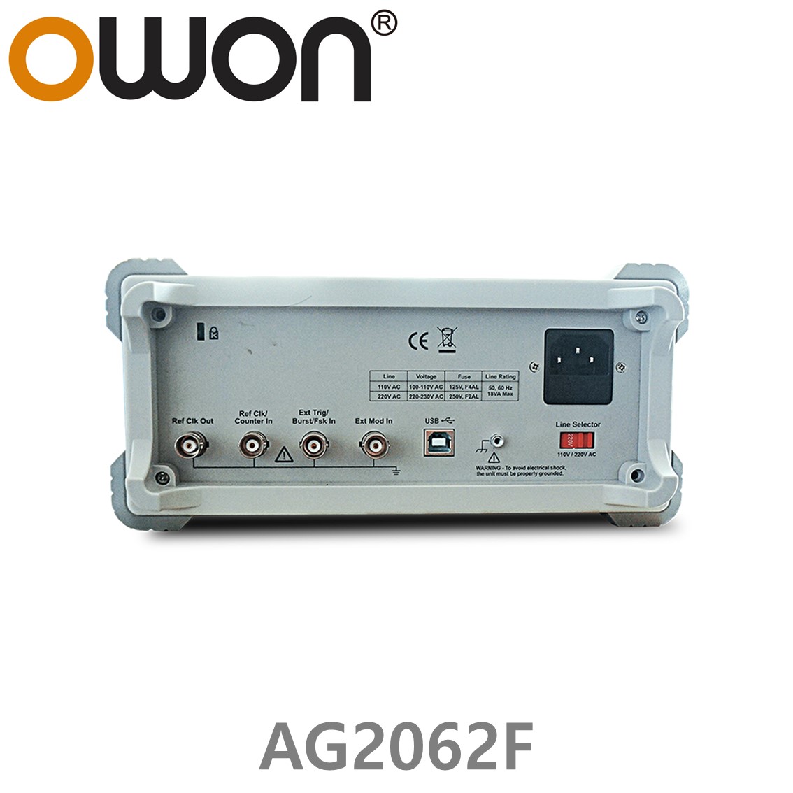 [ OWON ] AG2062F 임의 파형발생기 2CH, 60MHz, 250MS/s, 주파수카운터포함 포괄적 변조, AM, FM, PM, FSK