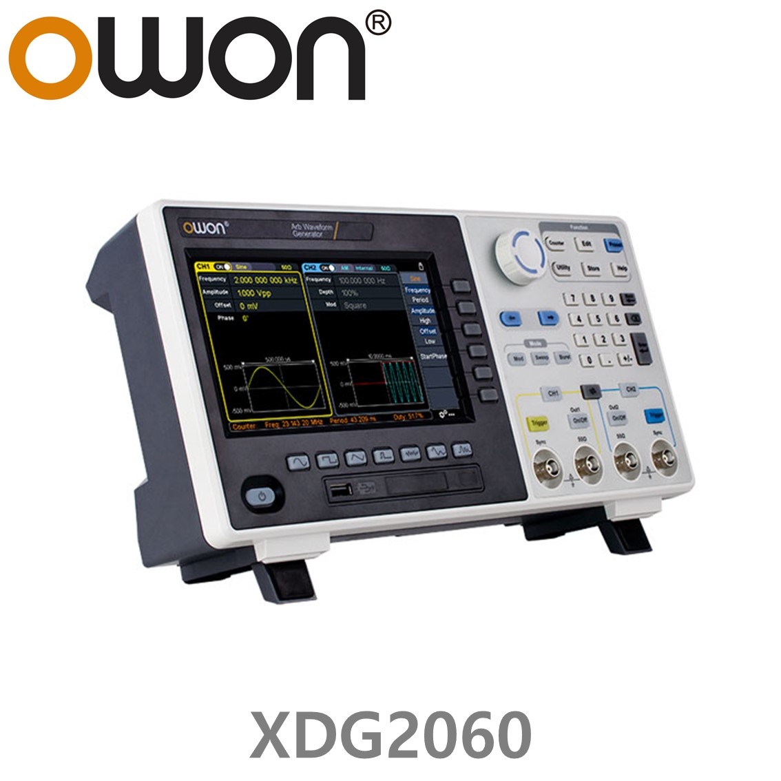 OWON XDG2060 임의 파형발생기 2CH, 60MHz, 500MS/s, 10M Memory