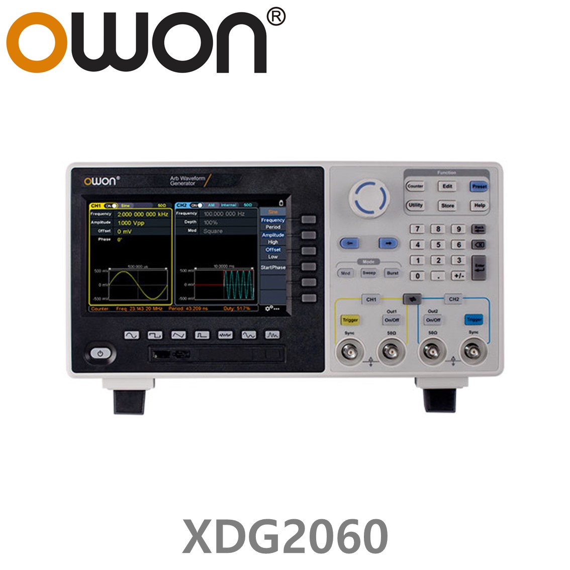 [ OWON ] XDG2060 임의 파형발생기 2CH, 60MHz, 500MS/s, 10M Memory