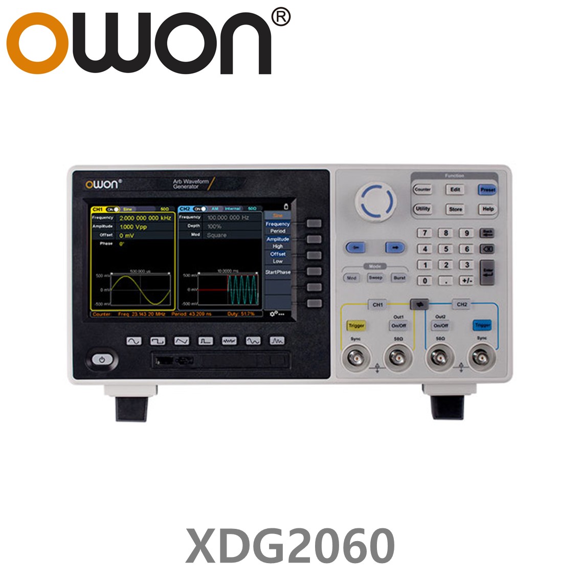 OWON XDG2060 임의 파형발생기 2CH, 60MHz, 500MS/s, 10M Memory
