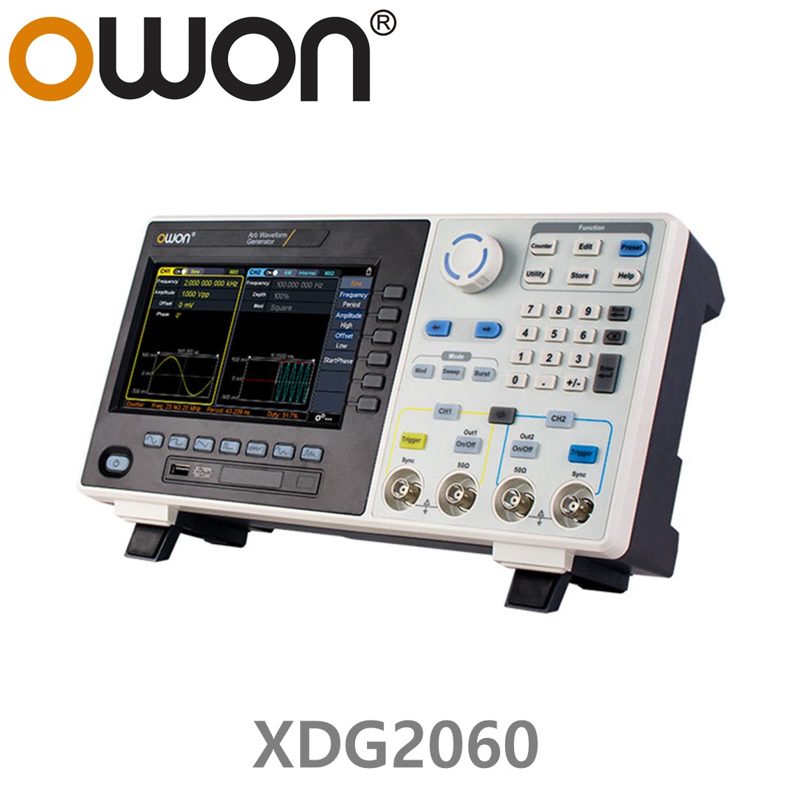 [ OWON ] XDG2060 임의 파형발생기 2CH, 60MHz, 500MS/s, 10M Memory