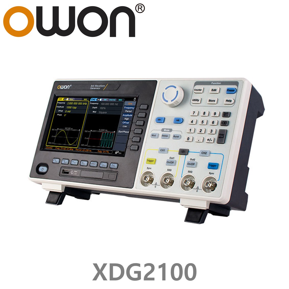 [ OWON ] XDG2100 임의 파형발생기 2CH, 100MHz, 500MS/s, 10M Memory