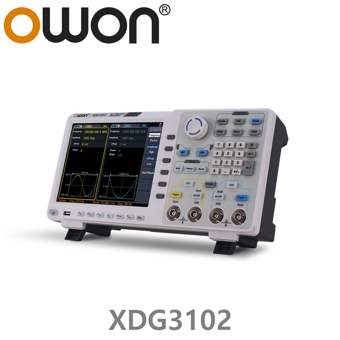[ OWON ] XDG3102 임의 파형발생기 2CH, 100MHz, 1.25GS/s, 1M Memory