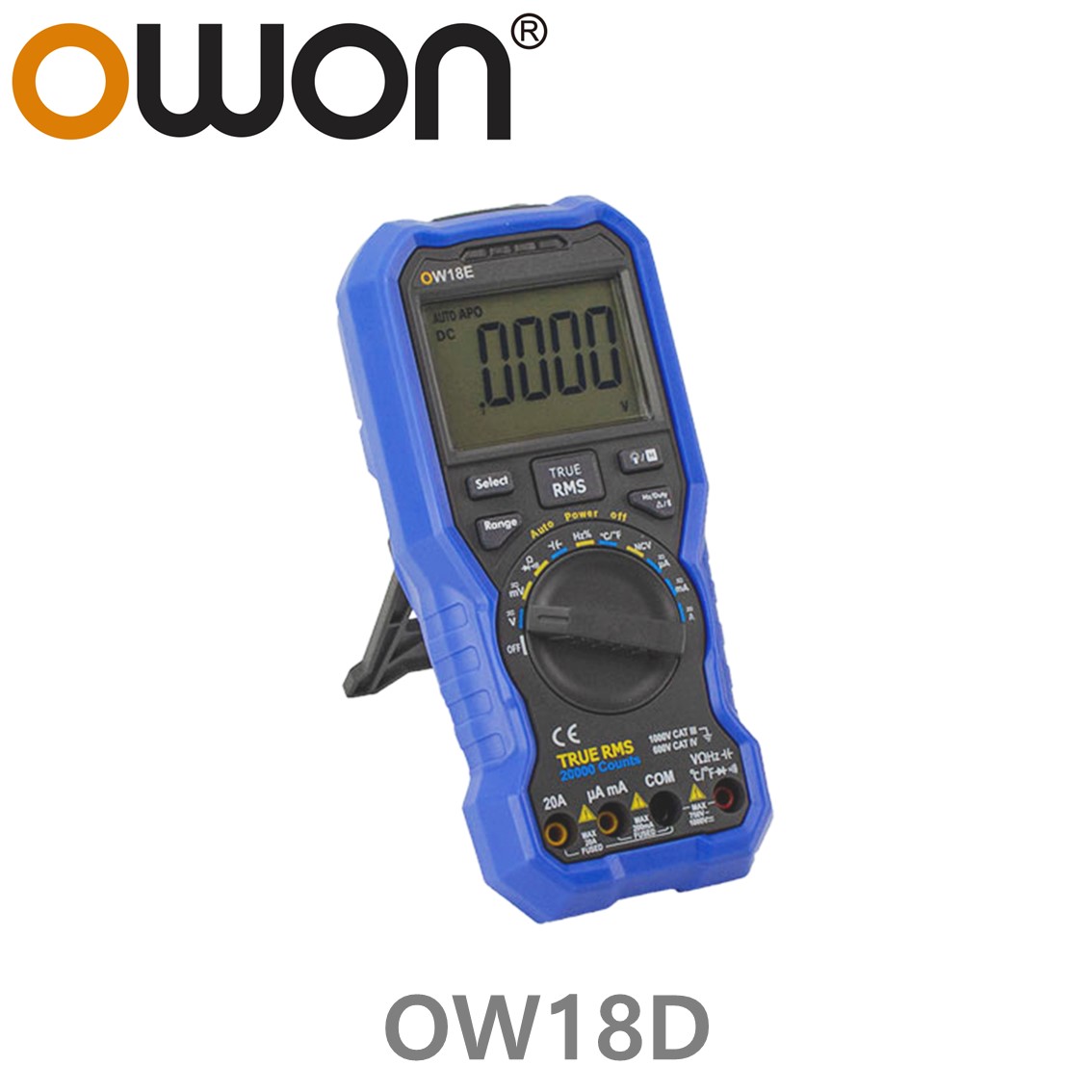 [ OWON ] OW18D 4.5 Digit 휴대용 디지탈 멀미미터, True RMS, 온도, NCV, 20A, uA, 라이트