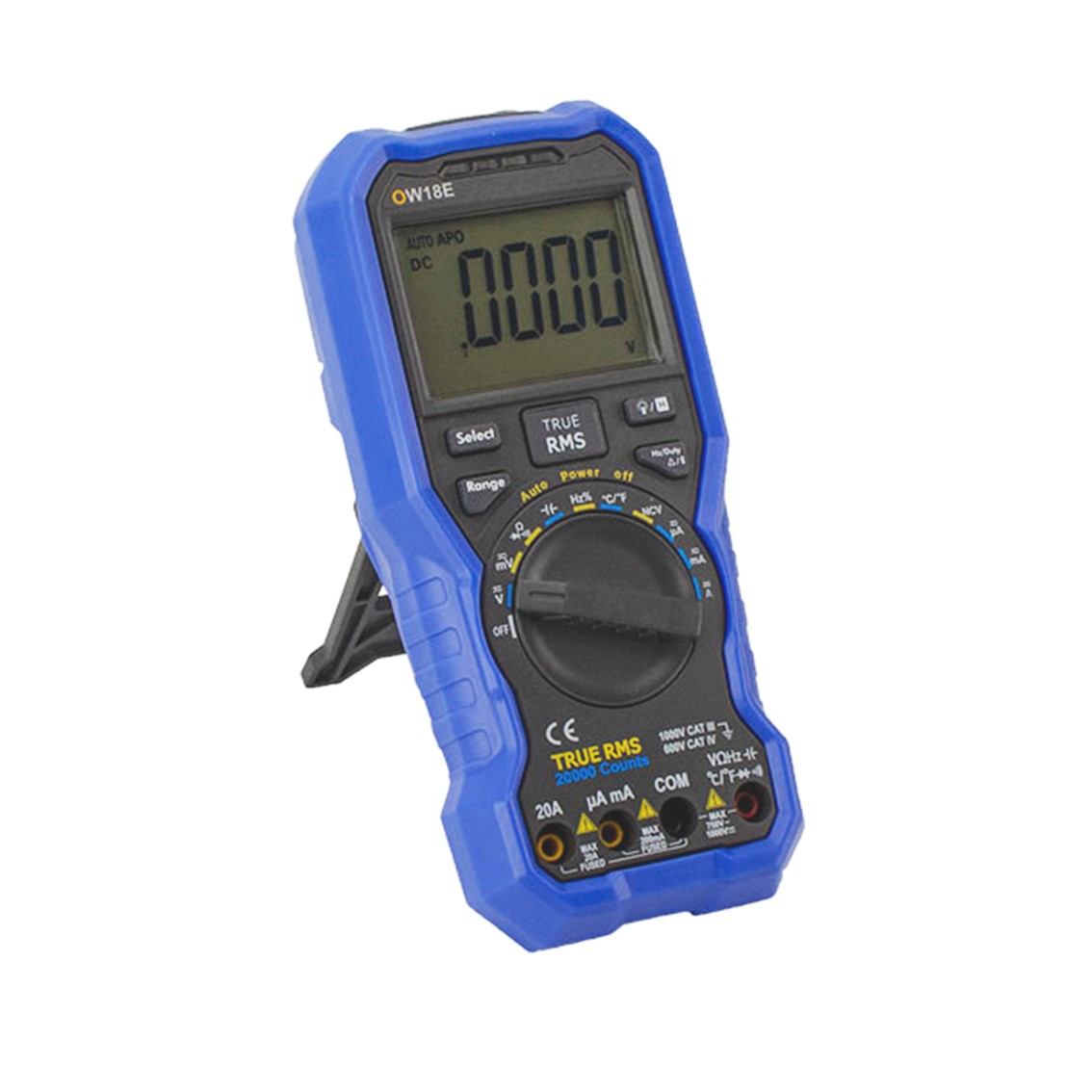 OWON OW18E  4.5 Digit 휴대용 디지탈 멀미미터, True RMS, 온도, NCV, 20A, uA, 라이트, Bluetooth
