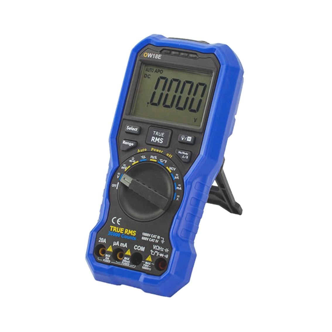 OWON OW18E  4.5 Digit 휴대용 디지탈 멀미미터, True RMS, 온도, NCV, 20A, uA, 라이트, Bluetooth