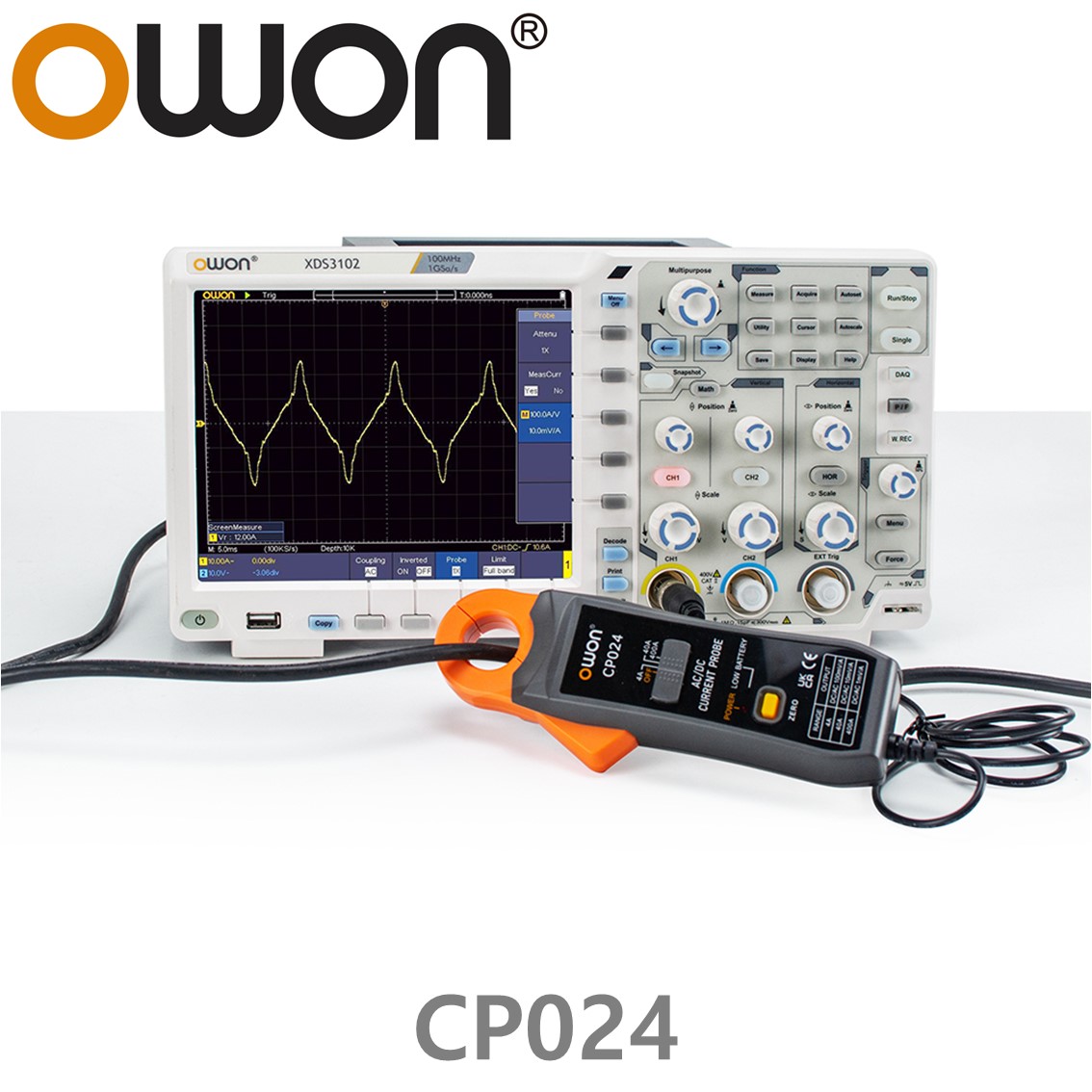 [ OWON ] CP024 클램프미터, AC/DC400A, DC 200KHz (±3dB)