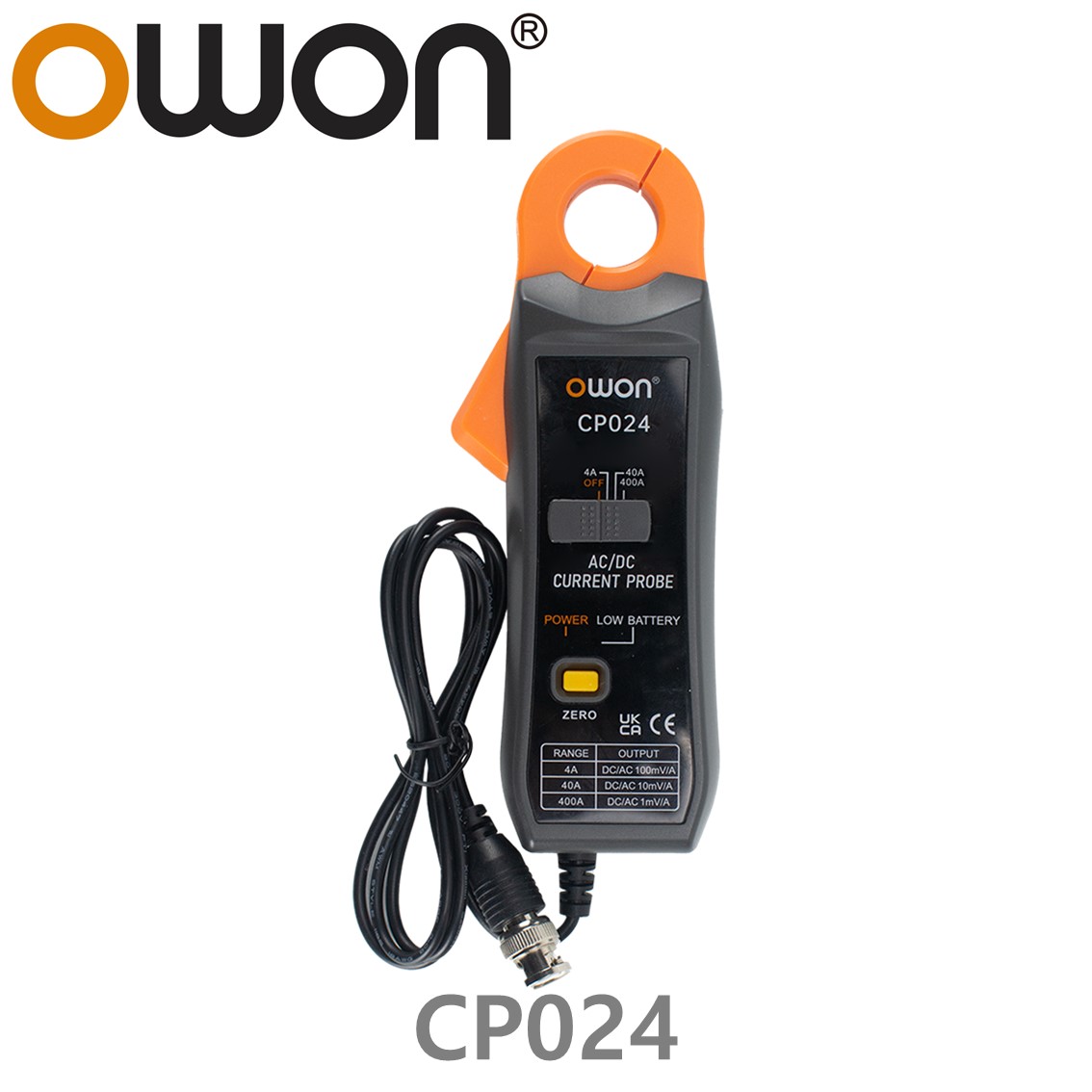 [ OWON ] CP024 클램프미터, AC/DC400A, DC 200KHz (±3dB)