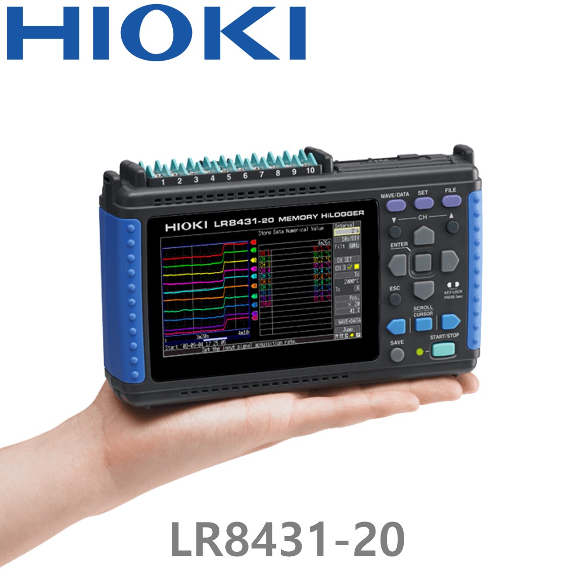 HIOKI LR8431-20  10채널 데이터 로거, 메모리 하이로거