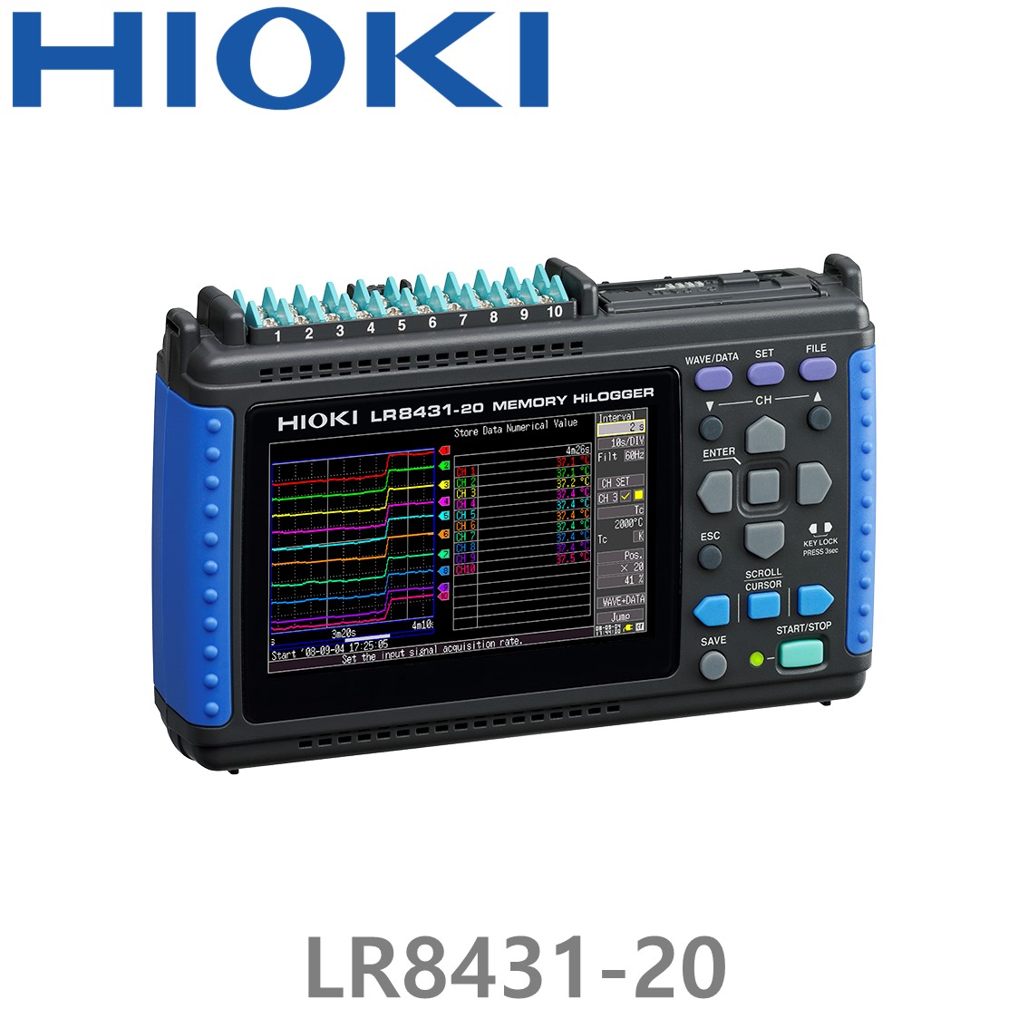 HIOKI LR8431-20  10채널 데이터 로거, 메모리 하이로거