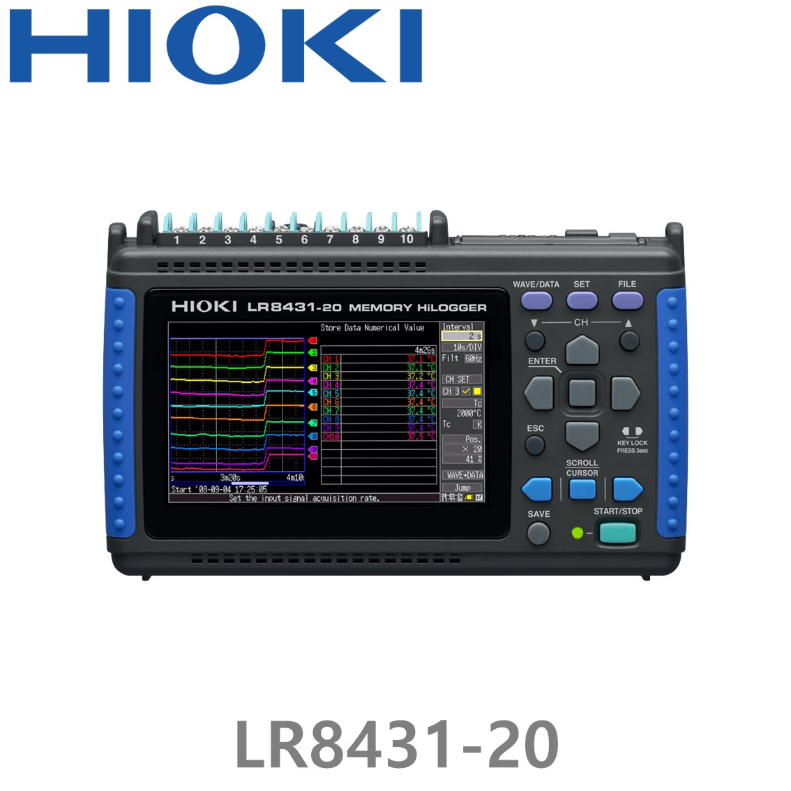 HIOKI LR8431-20  10채널 데이터 로거, 메모리 하이로거