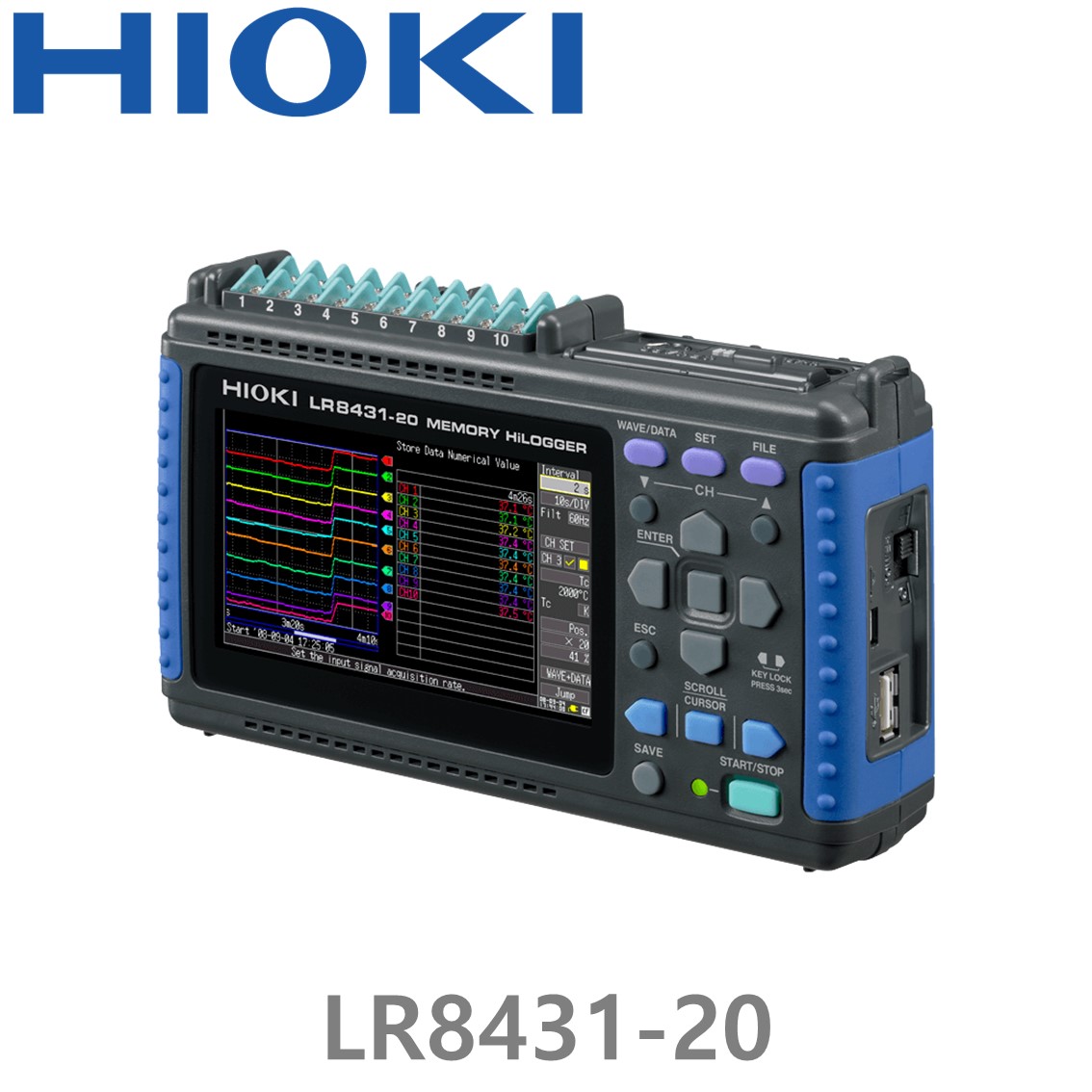 HIOKI LR8431-20  10채널 데이터 로거, 메모리 하이로거