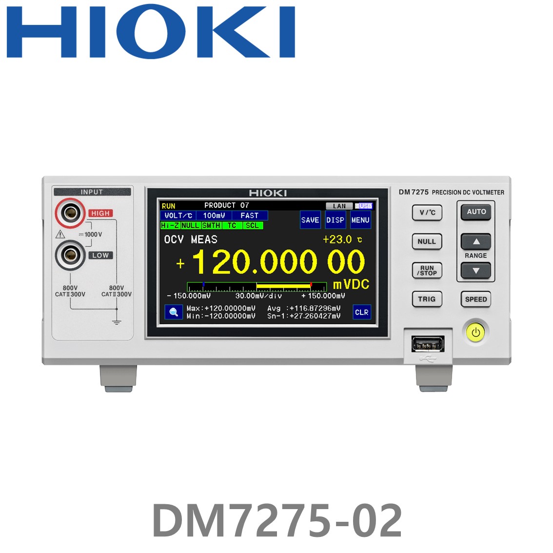 [ HIOKI ] DM7275-02 7-1/2디지트, 고정밀 디지털 멀티미터, 직류전압계, GPIB