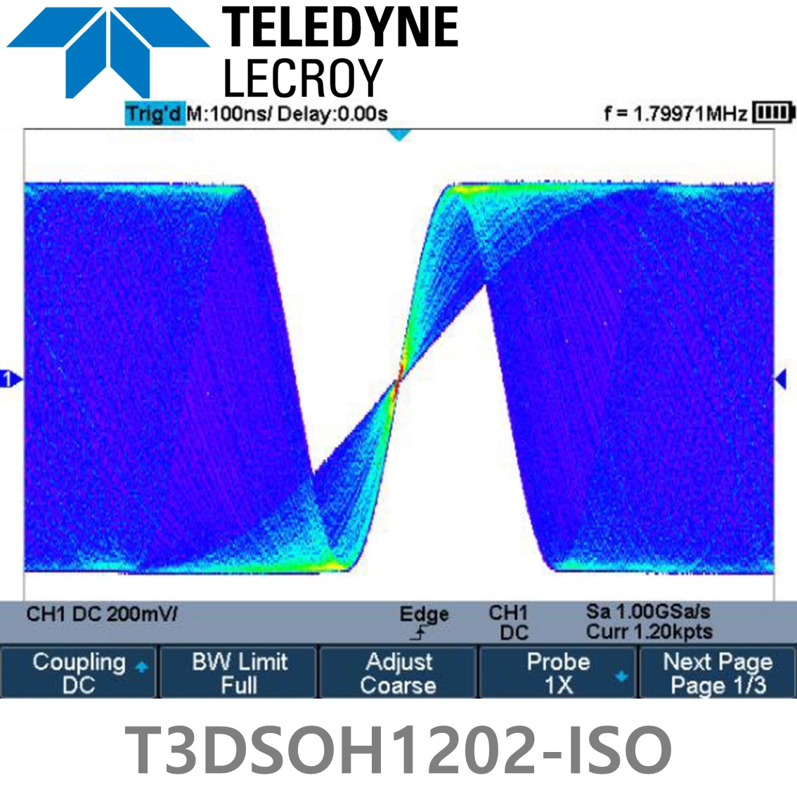 LECROY T3DSOH1000/1000-ISO 오실로스코프, 2CH, 100MHz - 200MHz 대역폭, 8 Bit 분해능