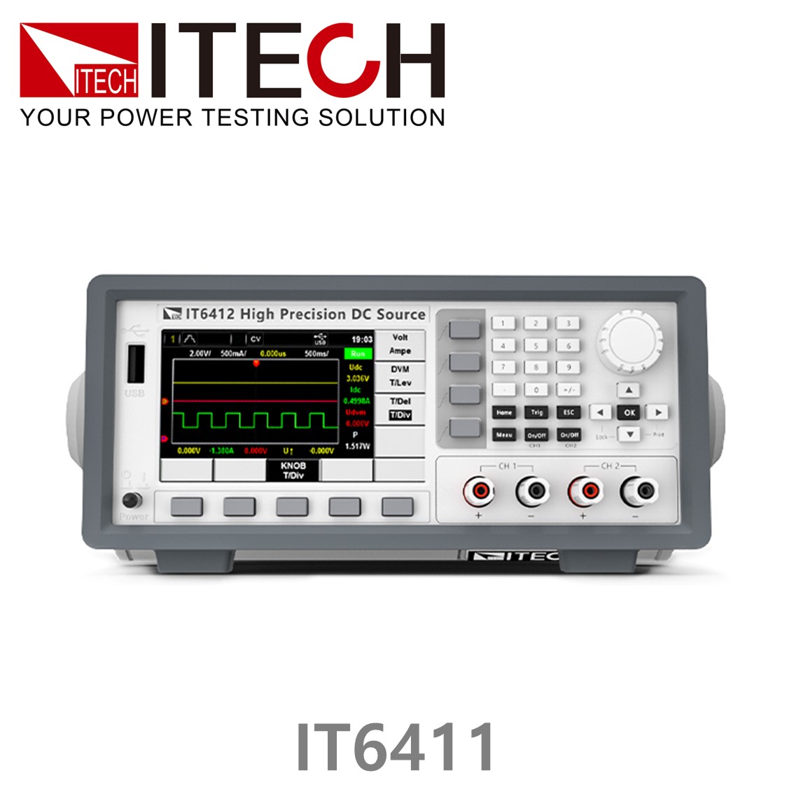 [ ITECH ] IT6411 바이폴라 DC파워서플라이, 배터리 시뮬레이터 ±15V/±3A;±9V/±5A;45W