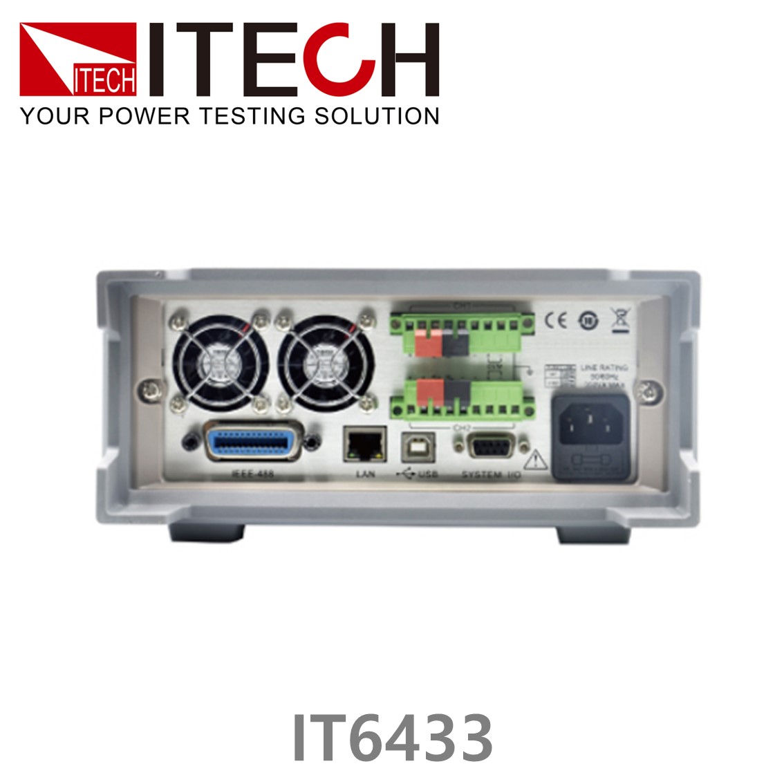 [ ITECH ] IT6433 바이폴라 DC파워서플라이, 배터리 시뮬레이터 (-)60V-0V,0-60V/±2.5 A/150W