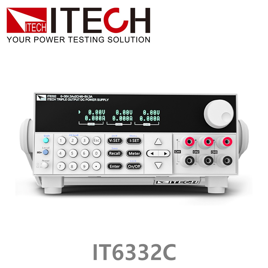 ITECH IT6332C 3채널 고성능 DC파워서플라이 30V/6A/180W*2CH; 5V/3A/15W*1CH