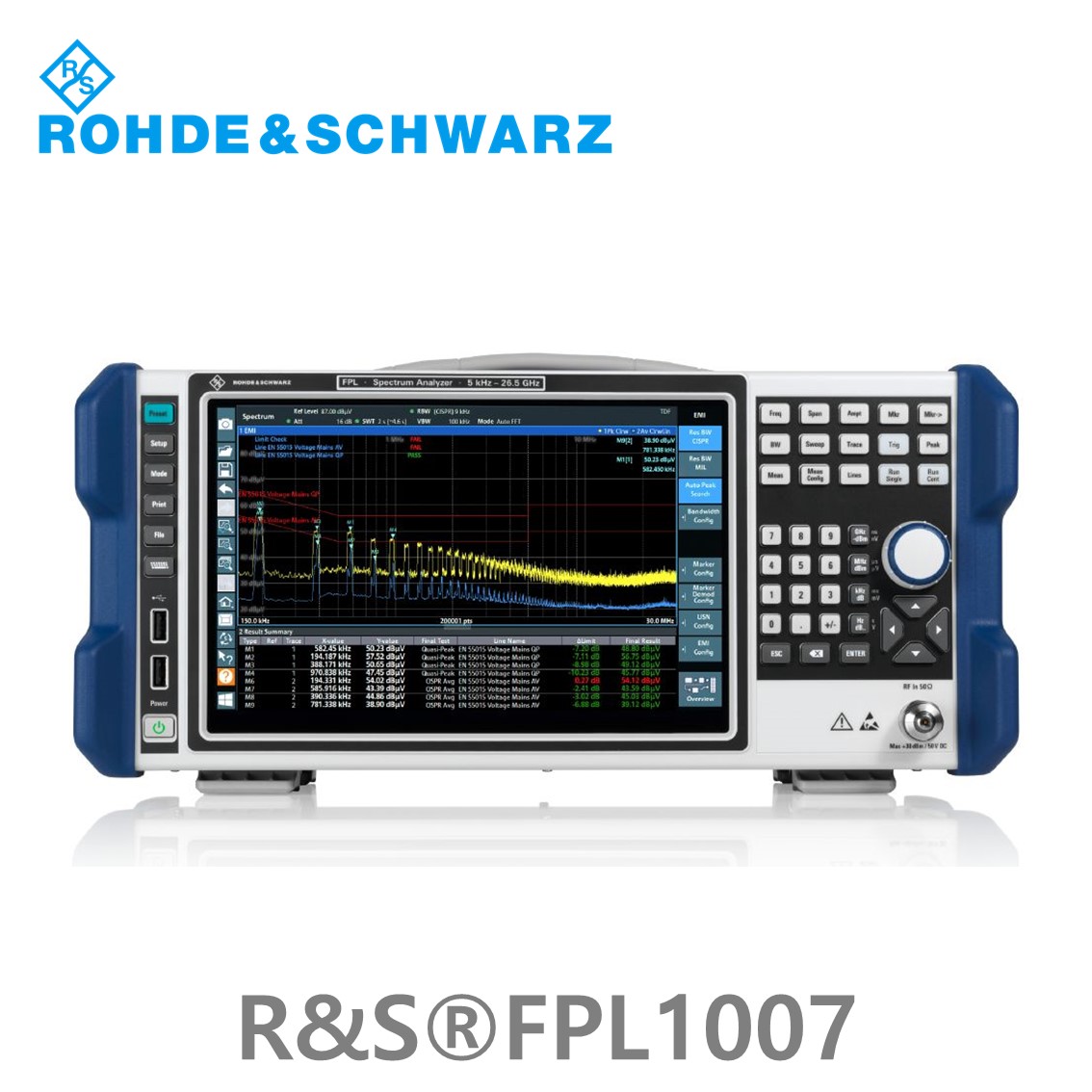 로데슈바르즈 FPL1007 5kHz~7.5GHz, < –163dBm/Hz, 40MHz 스펙트럼분석기