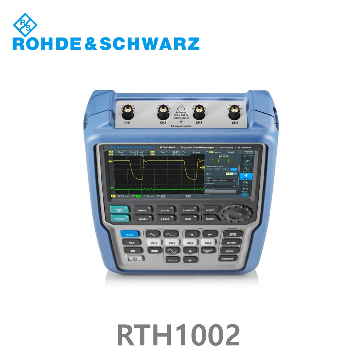 [ 로데슈바르즈 ] RTH1002  2채널/60MHz/5Gs/500kpts  (1317.5000P02) 디지탈오실로스코프