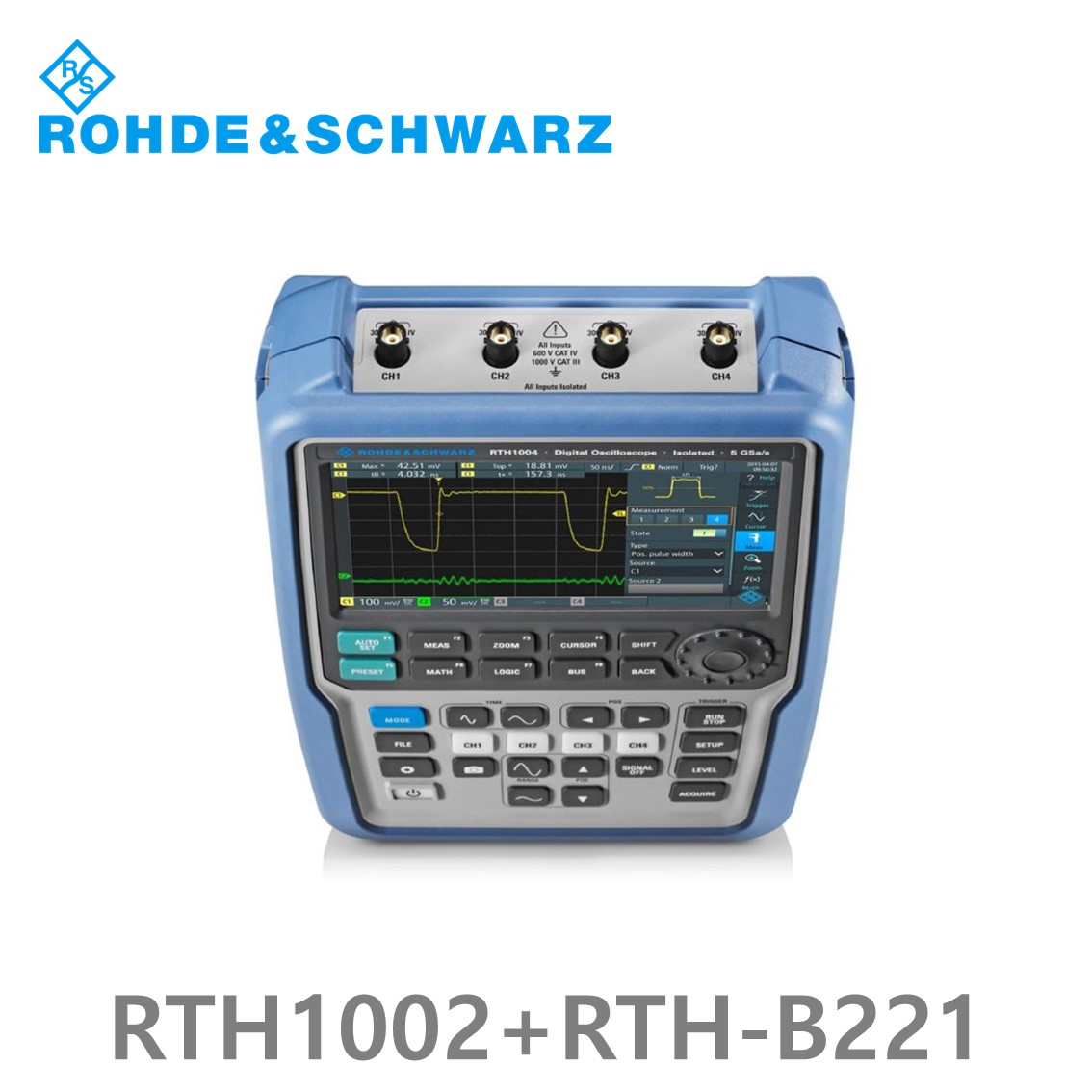 [ 로데슈바르즈 ] RTH1002+RTH-B221  2채널/100MHz/5Gs/500kpts/MSO옵션 8CH  (1317.5000P12) 디지탈오실로스코프