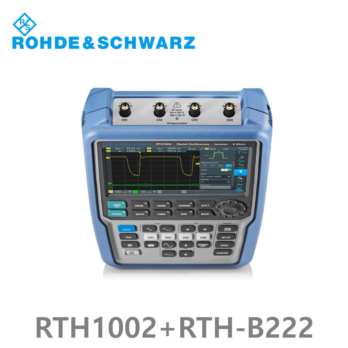 [ 로데슈바르즈 ] RTH1002+RTH-B222  2채널/200MHz/5Gs/500kpts/MSO옵션 8CH (1317.5000P22) 디지탈오실로스코프