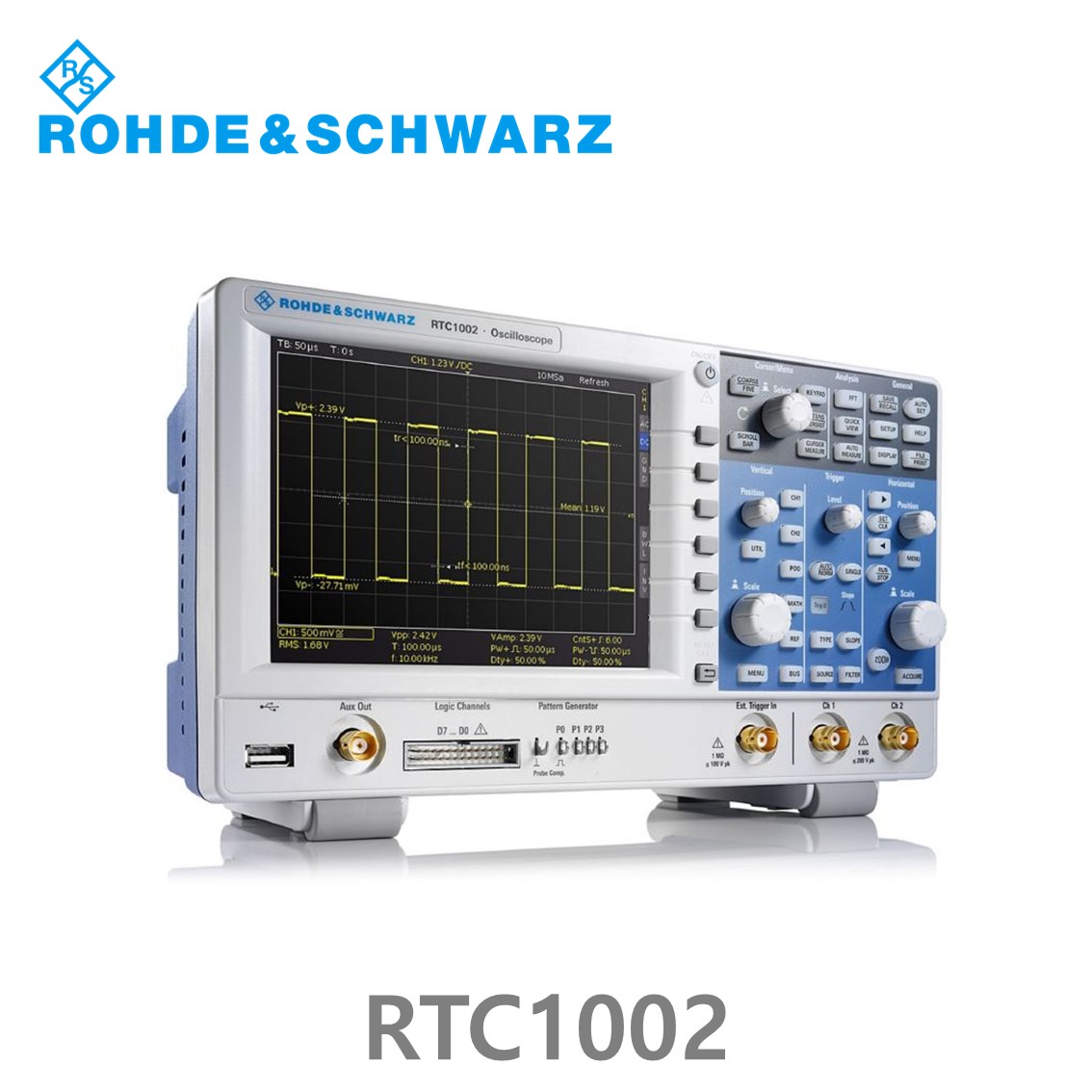 [로데슈바르즈] RTC1002  2채널/50MHz/2Gs/2Mpts/디지털8채널 (1335.7500P02) 디지탈오실로스코프