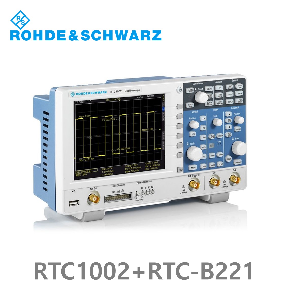 [로데슈바르즈] RTC1002+RTC-B221  2채널/100MHz/2Gs/2Mpts/디지털8채널 (1335.7500P12) 디지탈오실로스코프