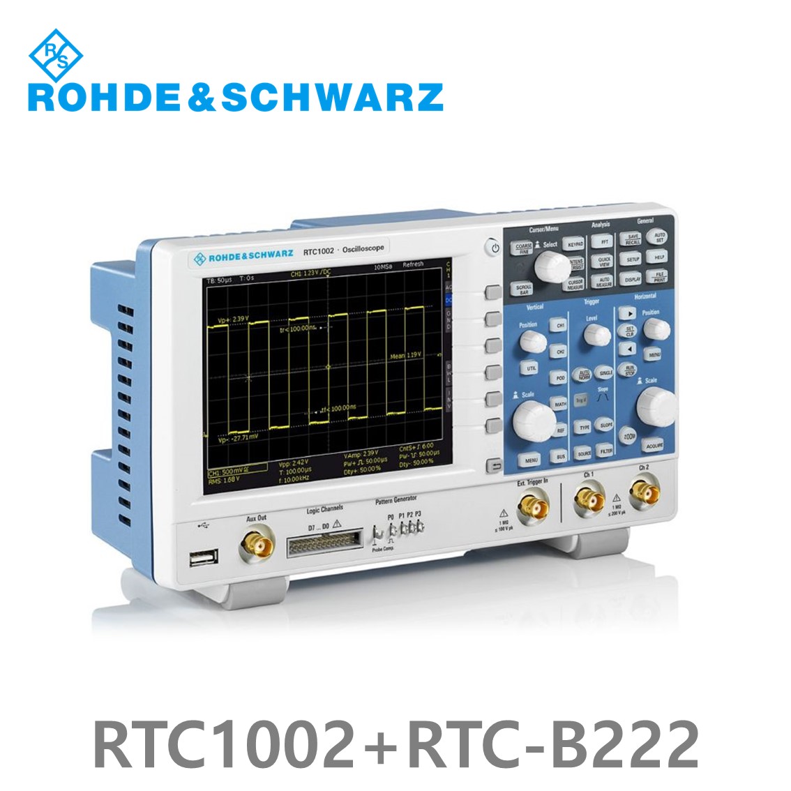 [로데슈바르즈] RTC1002+RTC-B222  2채널/200MHz/2Gs/2Mpts/디지털8채널 (1335.7500P22) 디지탈오실로스코프