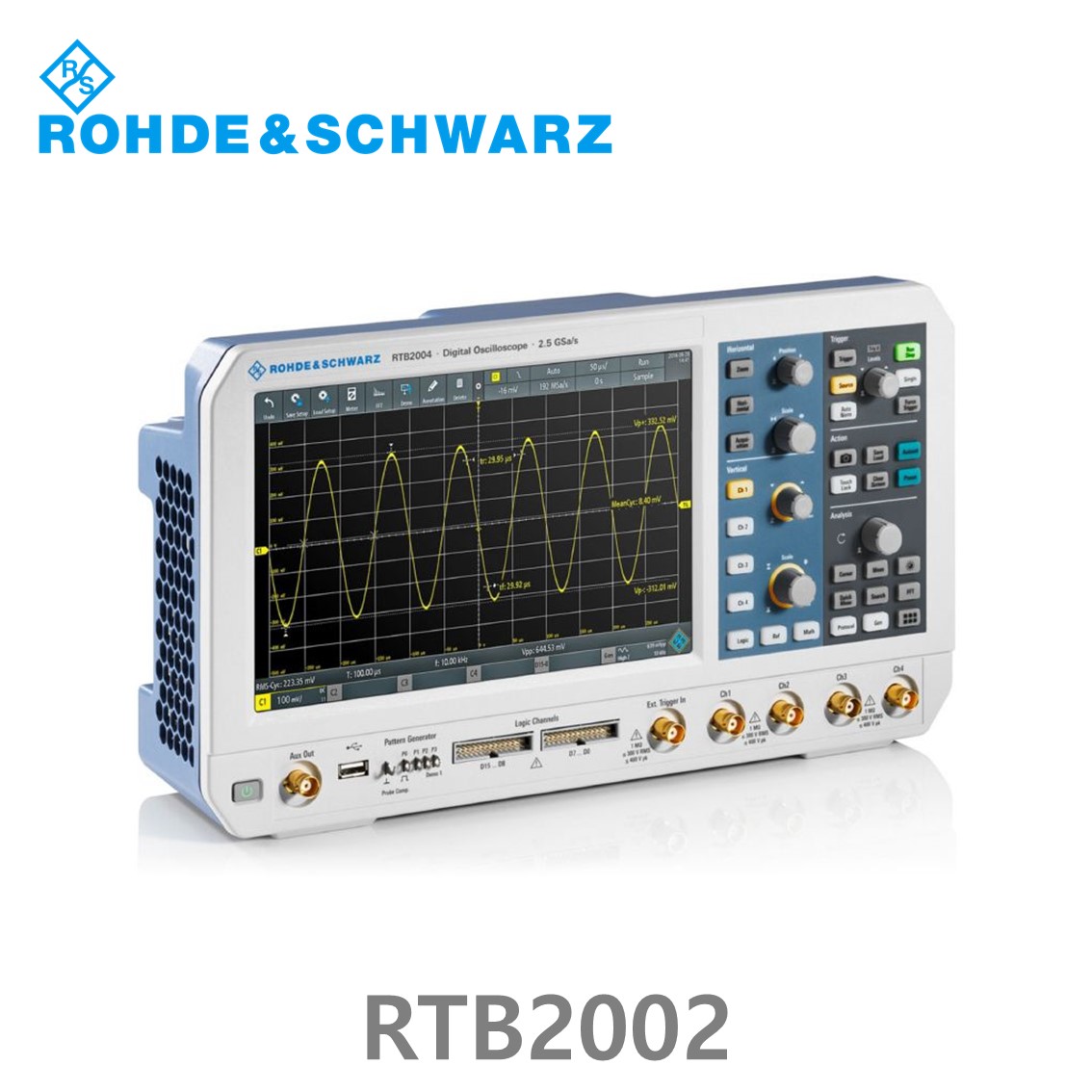 [ 로데슈바르즈 ] RTB2002  2채널/70MHz/2.5Gs/20Mpts/디지털16채널 (1333.1005.02) 디지탈오실로스코프