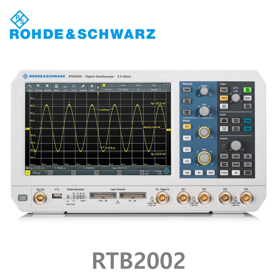 [ 로데슈바르즈 ] RTB2002  2채널/70MHz/2.5Gs/20Mpts/디지털16채널 (1333.1005.02) 디지탈오실로스코프