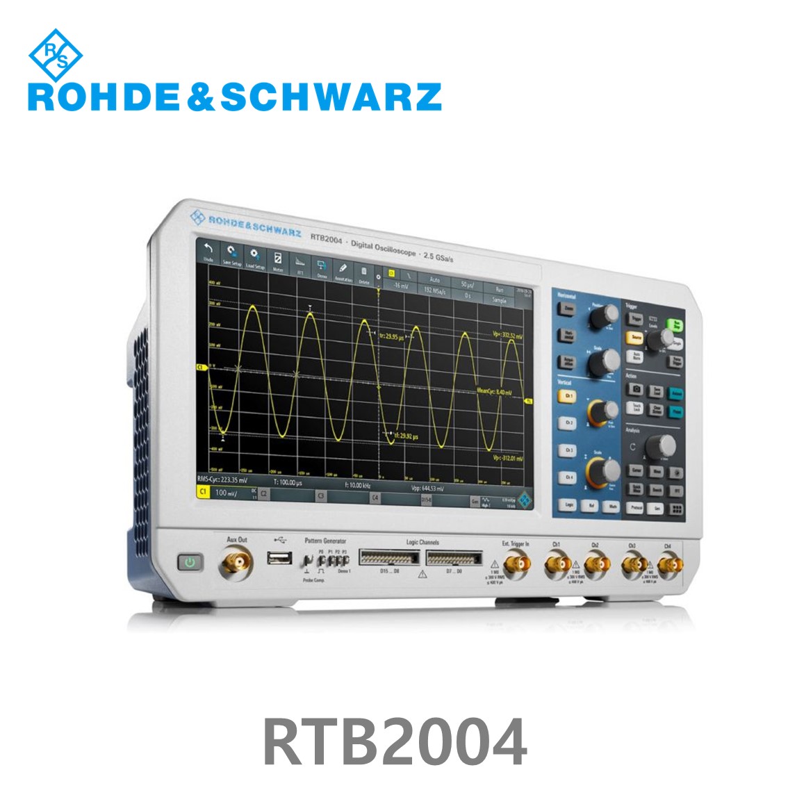 [ 로데슈바르즈 ] RTB2004  4채널/70MHz/2.5 Gs/20Mpts/디지털16채널 (1333.1005.04) 디지탈오실로스코프