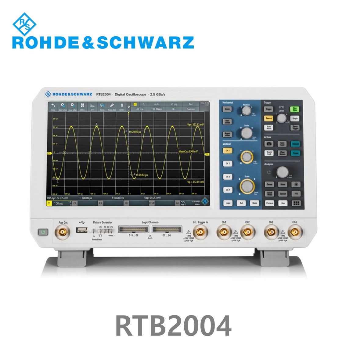 로데슈바르즈 RTB2004 오실로스코프 4채널 70MHz/ 2.5Gs/ 20Mpts/ 디지털16채널