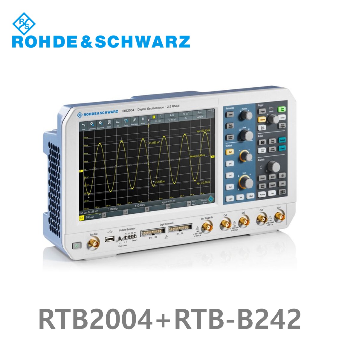 [ 로데슈바르즈 ] RTB2004+RTB-B242  4채널/200MHz/2.5Gs/20 Mpts/디지털16채널 (1333.1005P24) 디지탈오실로스코프