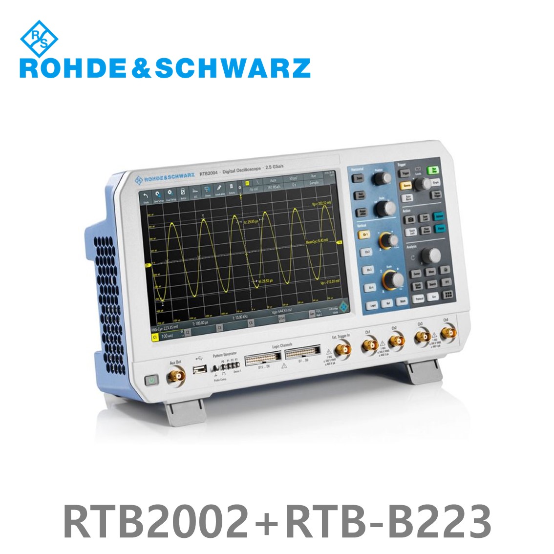 로데슈바르즈 RTB2002+RTB-B223  오실로스코프 2채널 300MHz/ 2.5Gs/ 20 Mpts/ 디지털16채널
