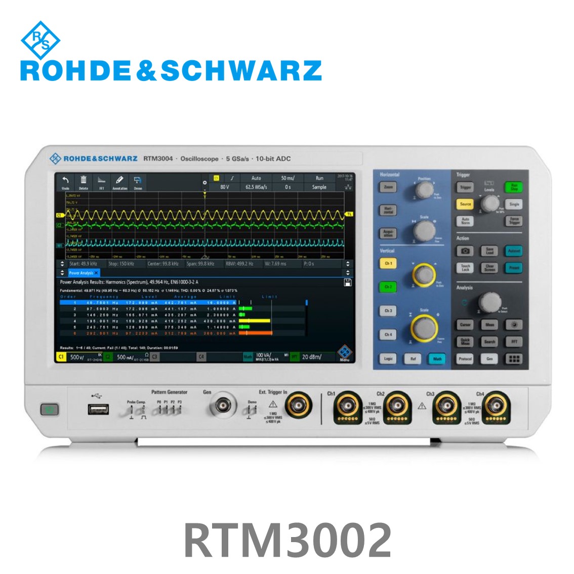 [ 로데슈바르즈 ] RTM3002  2채널/100MHz/5Gs/80 Mpts/디지털16채널 (1335.8794.02) 디지탈오실로스코프