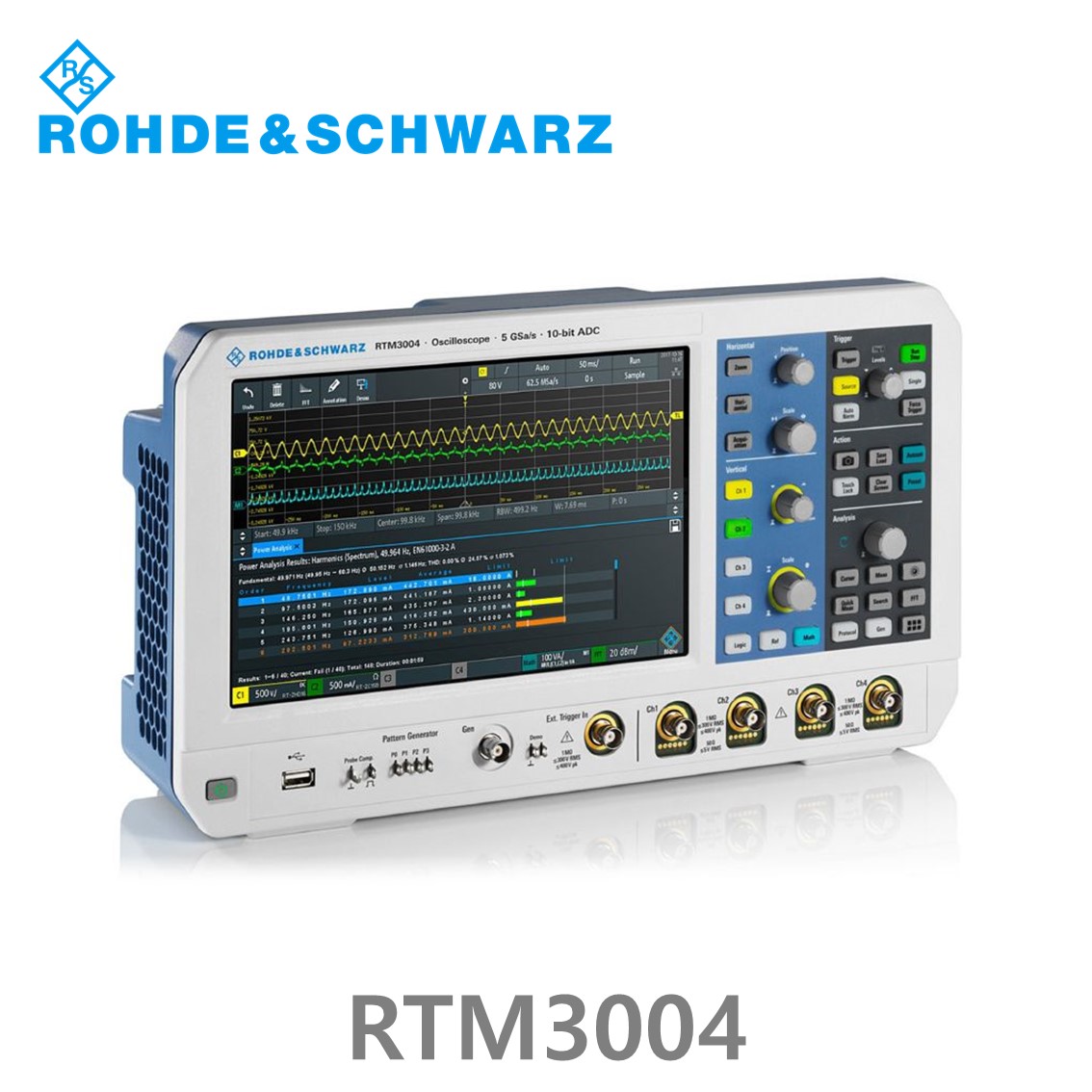 [ 로데슈바르즈 ] RTM3004  4채널/100MHz/5Gs/80 Mpts/디지털16채널 (1335.8794.04) 디지탈오실로스코프
