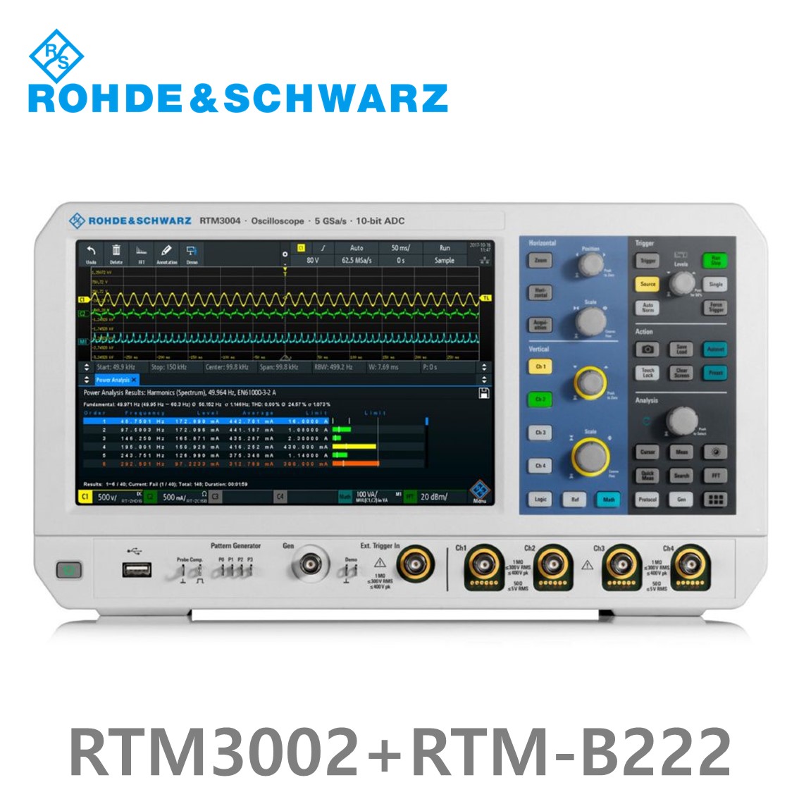 [ 로데슈바르즈 ] RTM3002+RTM-B222  2채널/200MHz/5Gs/80 Mpts/디지털16채널 (1335.8794P22) 디지탈오실로스코프