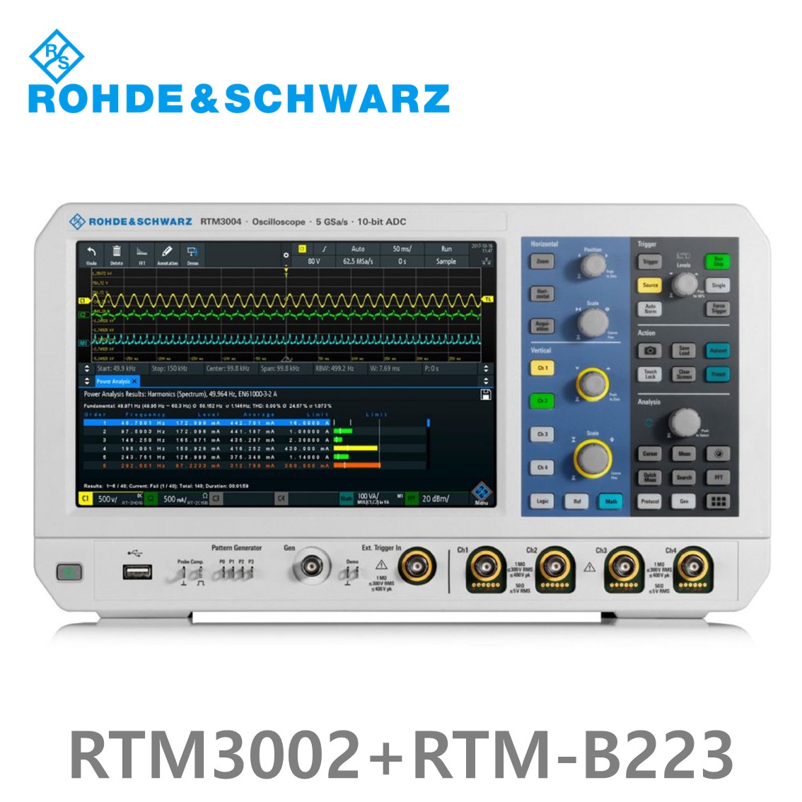 [ 로데슈바르즈 ] RTM3002+RTM-B223  2채널/350MHz/5Gs/80Mpts/디지털16채널 (1335.8794P32) 디지탈오실로스코프