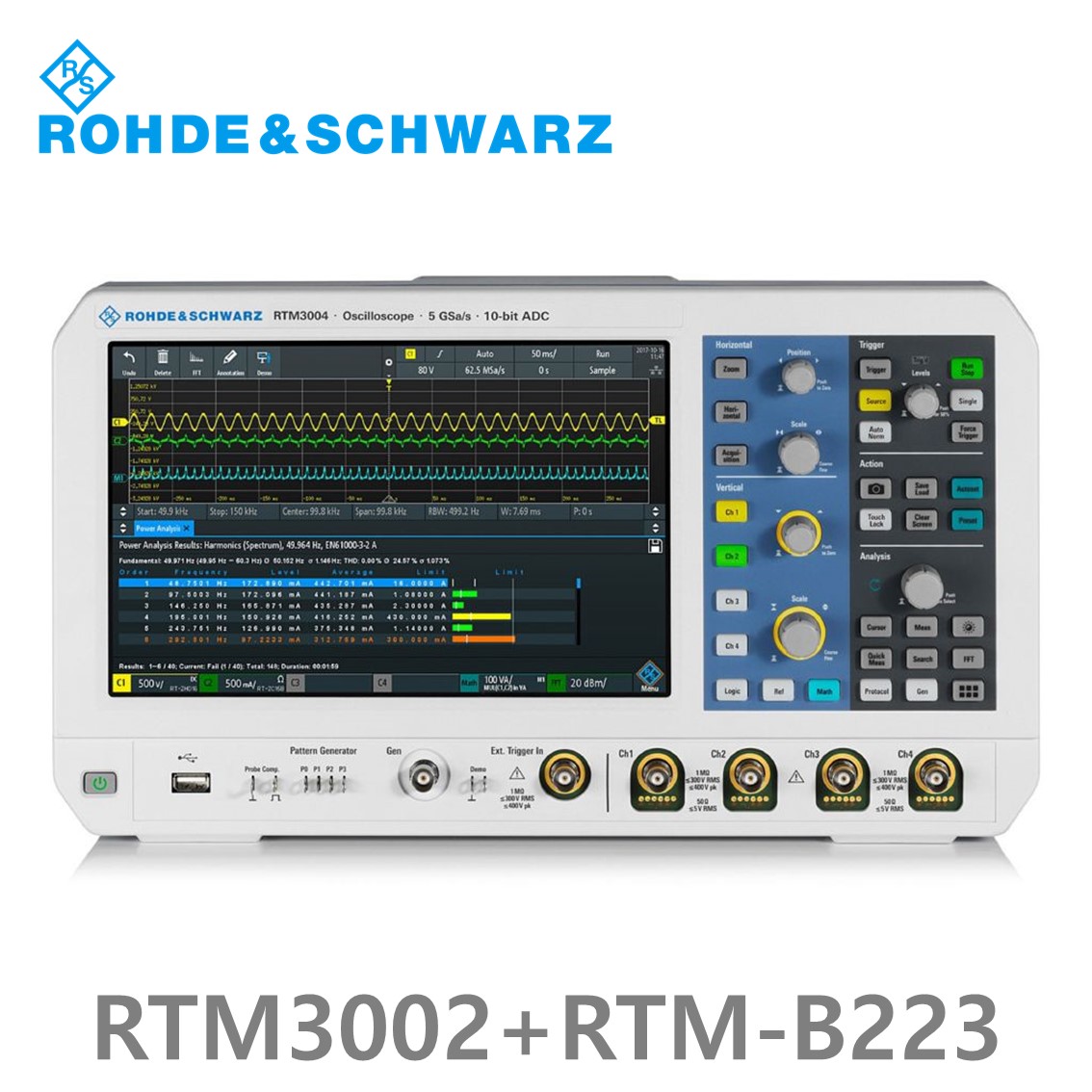 [ 로데슈바르즈 ] RTM3002+RTM-B223  2채널/350MHz/5Gs/80Mpts/디지털16채널 (1335.8794P32) 디지탈오실로스코프