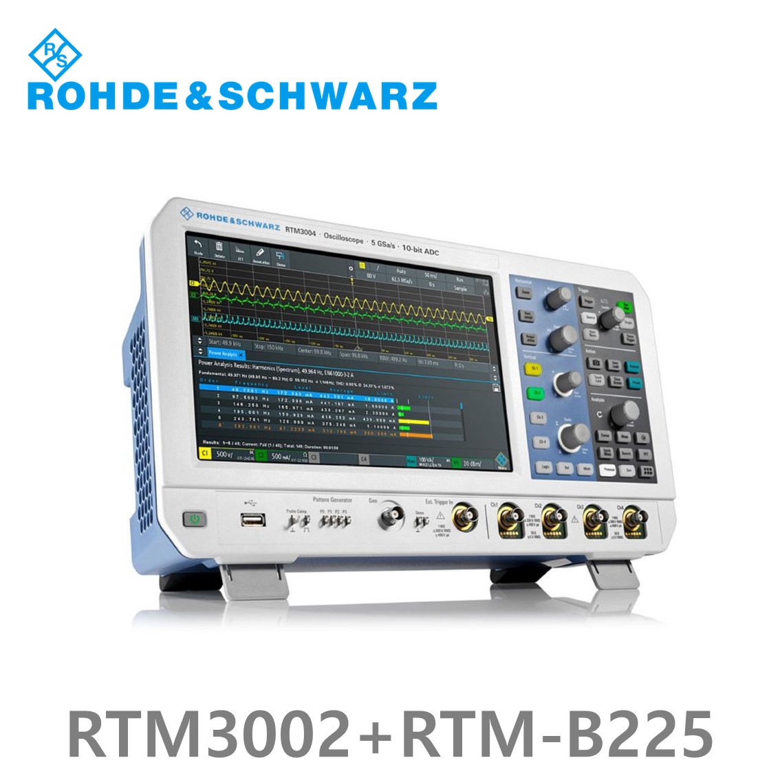 [ 로데슈바르즈 ] RTM3002+RTM-B225  2채널/500MHz/5Gs/80Mpts/디지털16채널 (1335.8794P52) 디지탈오실로스코프