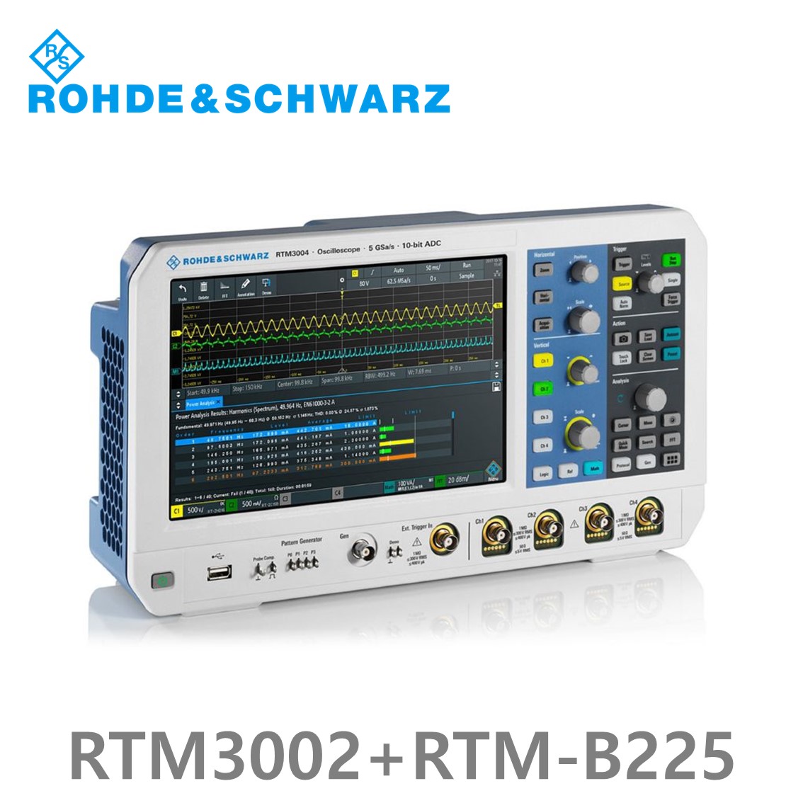 [ 로데슈바르즈 ] RTM3002+RTM-B225  2채널/500MHz/5Gs/80Mpts/디지털16채널 (1335.8794P52) 디지탈오실로스코프