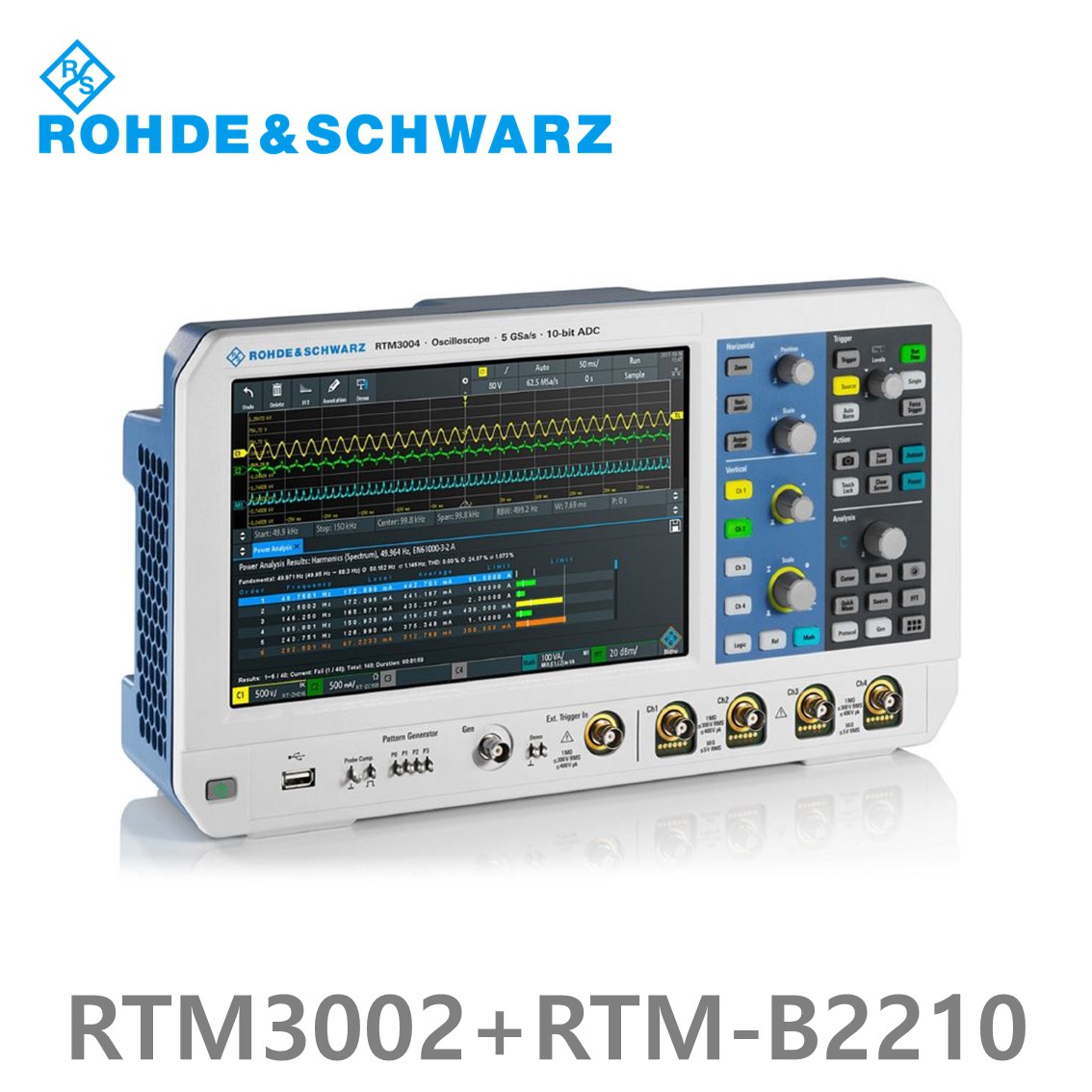 [ 로데슈바르즈 ] RTM3002+RTM-B2210  2채널/1GHz/5Gs/80Mpts/디지털16채널 (1335.8794P62) 디지탈오실로스코프