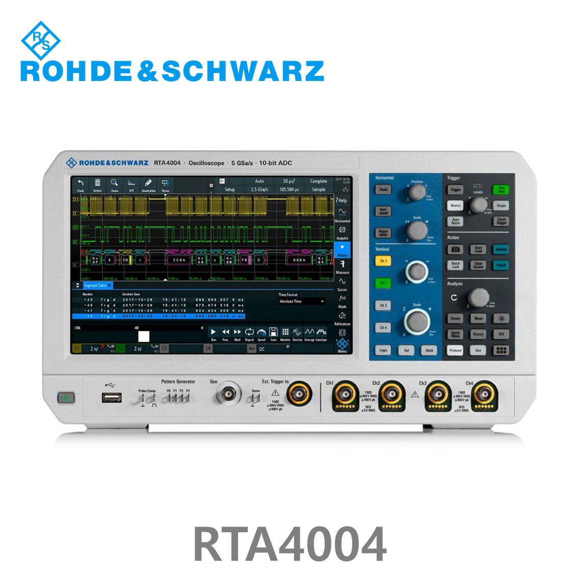 로데슈바르즈 RTA4004 오실로스코프 4채널 200MHz/ 5Gs/ 200Mpts/ 디지털16채널