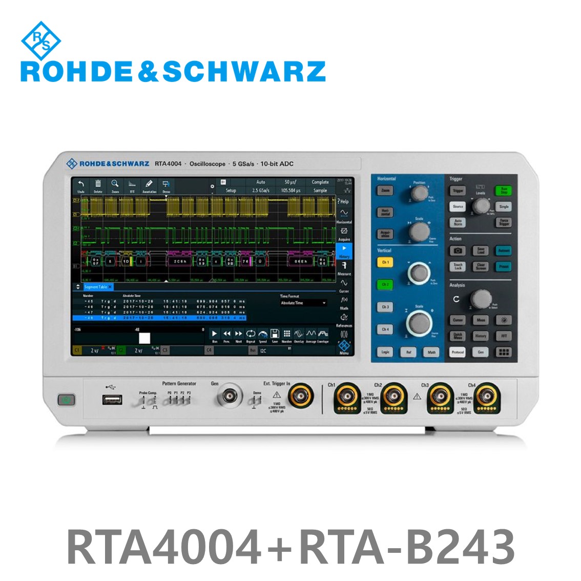 [ 로데슈바르즈] RTA4004+RTA-B243  4채널/350MHz/5Gs/200Mpts/디지털16채널 (1335.7700P34) 디지탈 오실로스코프