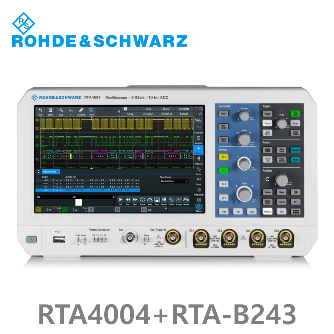 [ 로데슈바르즈] RTA4004+RTA-B243  4채널/350MHz/5Gs/200Mpts/디지털16채널 (1335.7700P34) 디지탈 오실로스코프