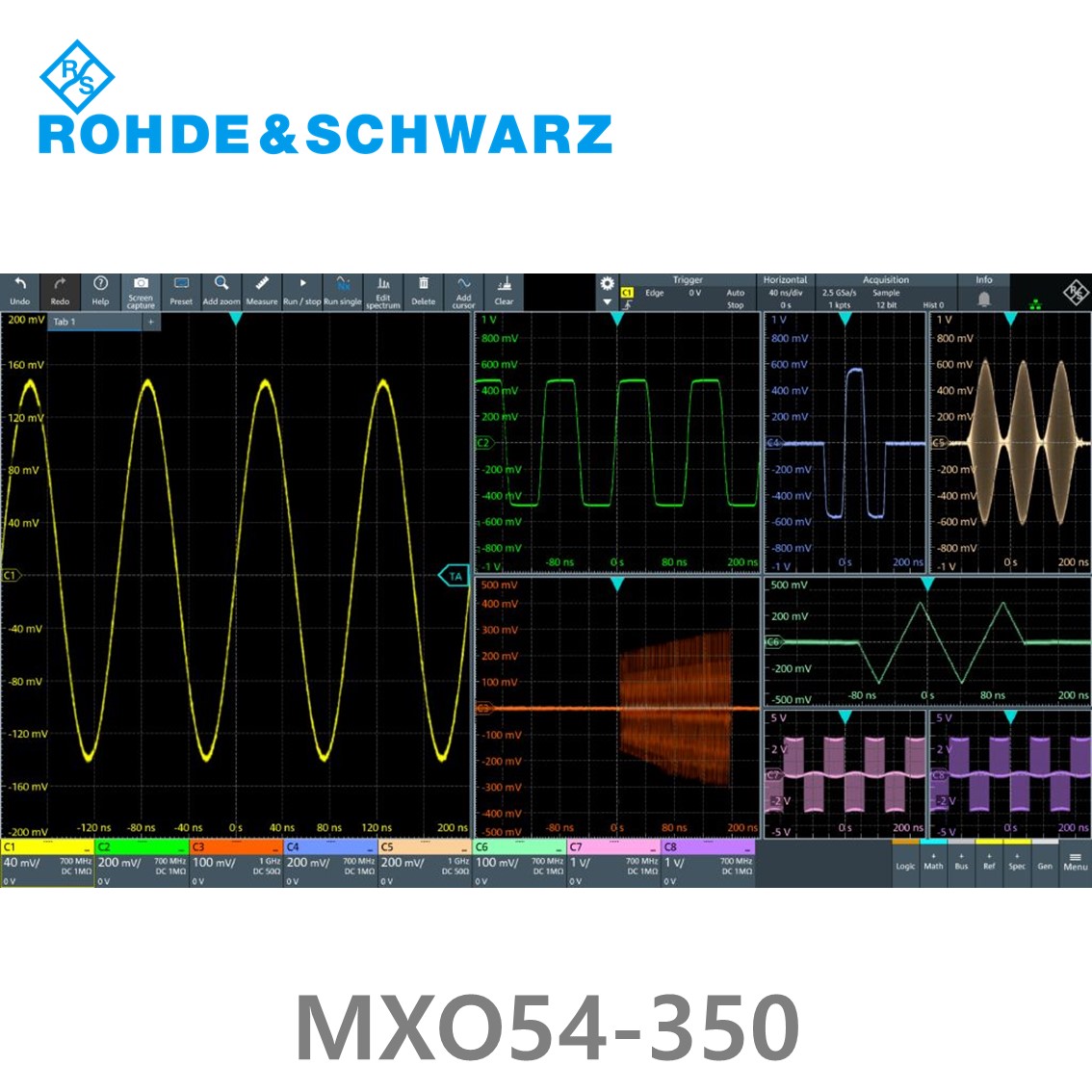 [ 로데슈바르즈 ] MXO54-350  4채널/350MHz/5Gs/500Mpts/디지털16채널 (1802.1008P43) 디지탈오실로스코프