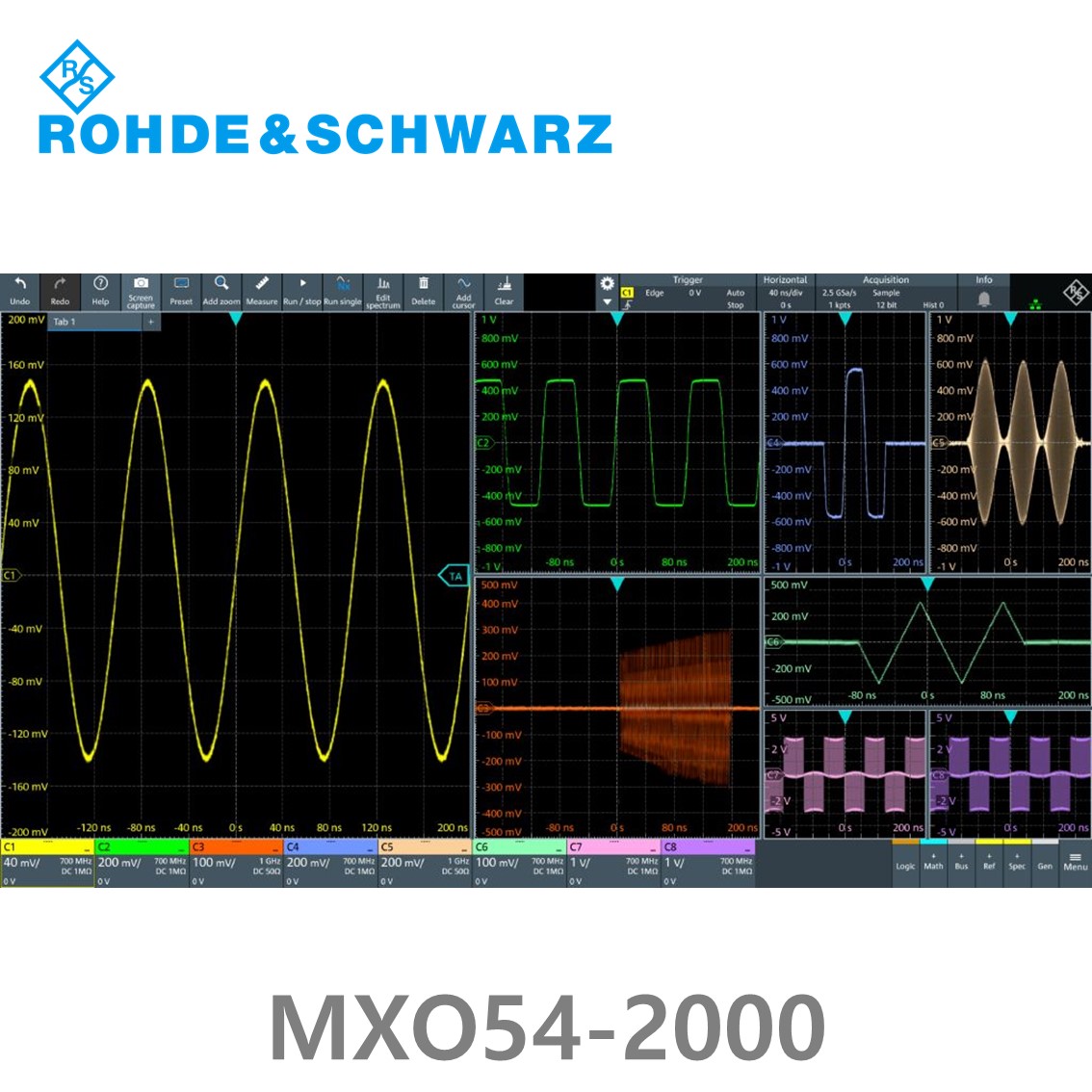 [ 로데슈바르즈 ] MXO54-2000  4채널/2GHz/5Gs/500Mpts/디지털16채널 (1802.1008P42) 디지탈오실로스코프